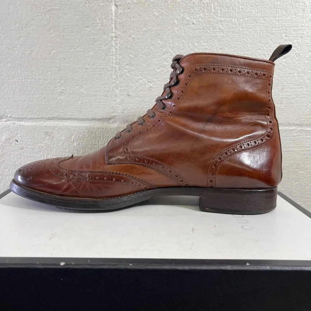 To Boot New‎ York Adam Derrick 79728 Brown Leather Wingtip Boots Lace up Men's 9